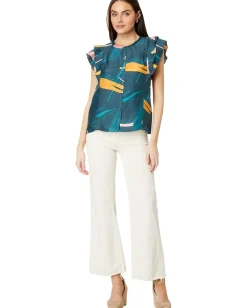 Women Vineyard Vines Flutter Sleeve Pintuck Top