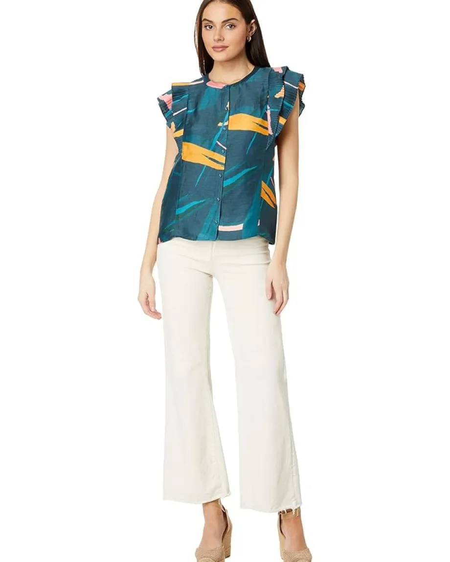 Women Vineyard Vines Flutter Sleeve Pintuck Top