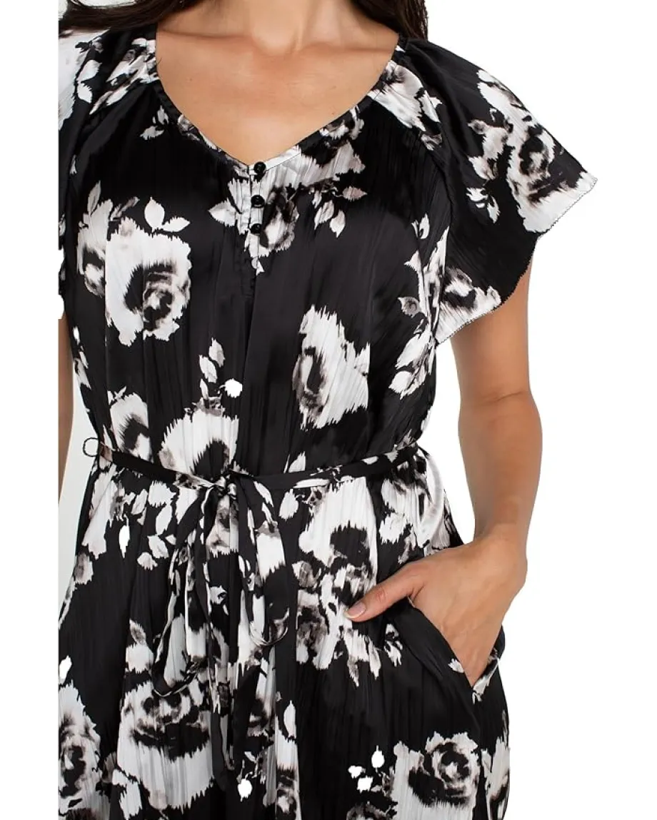 Women Liverpool Los Angeles Flutter Sleeve Raglan Woven Dress