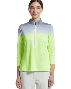 Jamie Sadock Flux Print 3/4 Sleeve Top Glow Gradient