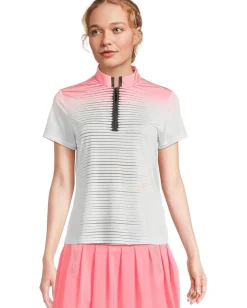 Jamie Sadock Flux Print Short Sleeve Top Flamingo Pink Clearance