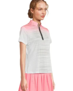 Jamie Sadock Flux Print Short Sleeve Top Flamingo Pink Clearance