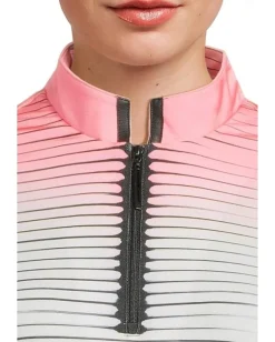 Jamie Sadock Flux Print Short Sleeve Top Flamingo Pink Clearance