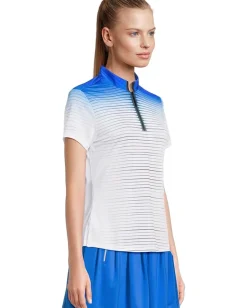 Jamie Sadock Flux Print Short Sleeve Top Electric Blue Clearance