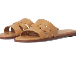 Cole Haan Flynn Slotted Slides Biscuit Leather New