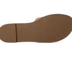 Cole Haan Flynn Slotted Slides Biscuit Leather New