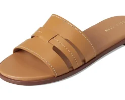 Cole Haan Flynn Slotted Slides Biscuit Leather New