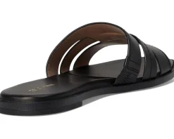 Cole Haan Flynn Slotted Slides Black Leather Outlet