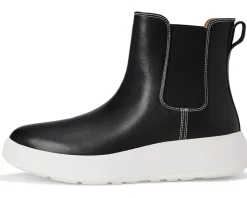 Women FitFlop F-Mode Contrast-Stitch Flatform Chelsea Boots