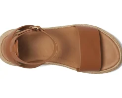 FitFlop F-Mode Espadrille Leather Flatform A/Strap Sandals Deep Tan Sale