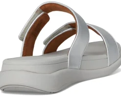 FitFlop F-mode Go Adjustable Flatform Two-Bar Slides Silver Hot