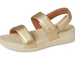 FitFlop F-Mode Go Adjustable Flatform Back-Strap Sandals Platino