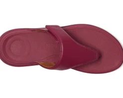 FitFlop F-Mode Go Adjustable Flatform Toe-Post Sandals Ruby Clearance