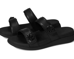 Women FitFlop F-Mode Go Beadie-Button Adj. Flatform 2-Bar Slides