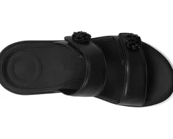 Women FitFlop F-Mode Go Beadie-Button Adj. Flatform 2-Bar Slides