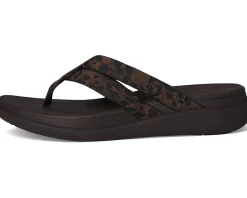 Women FitFlop F-mode Go Leopard Webbing Strappy Flip-flops