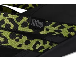 FitFlop F-mode Go Leopard Webbing Strappy Flip-flops Lemongrass Mix Outlet