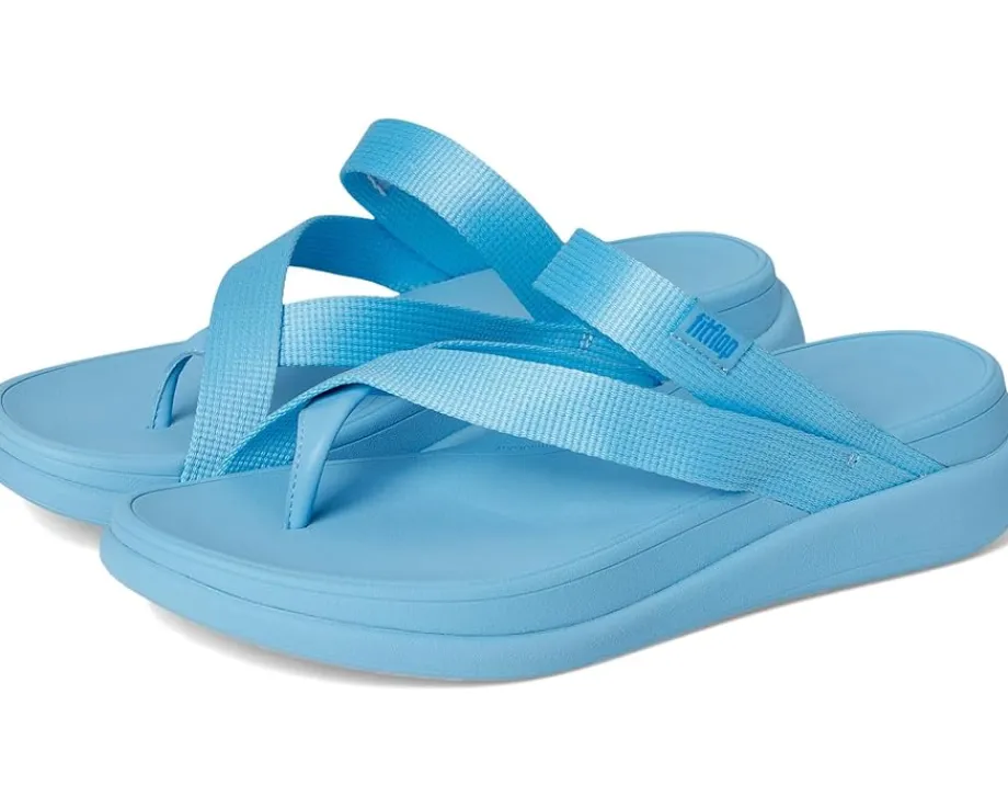 FitFlop F-Mode Go Webbing Flatform Sling Toe-Post Sandals Bondi Blue Online
