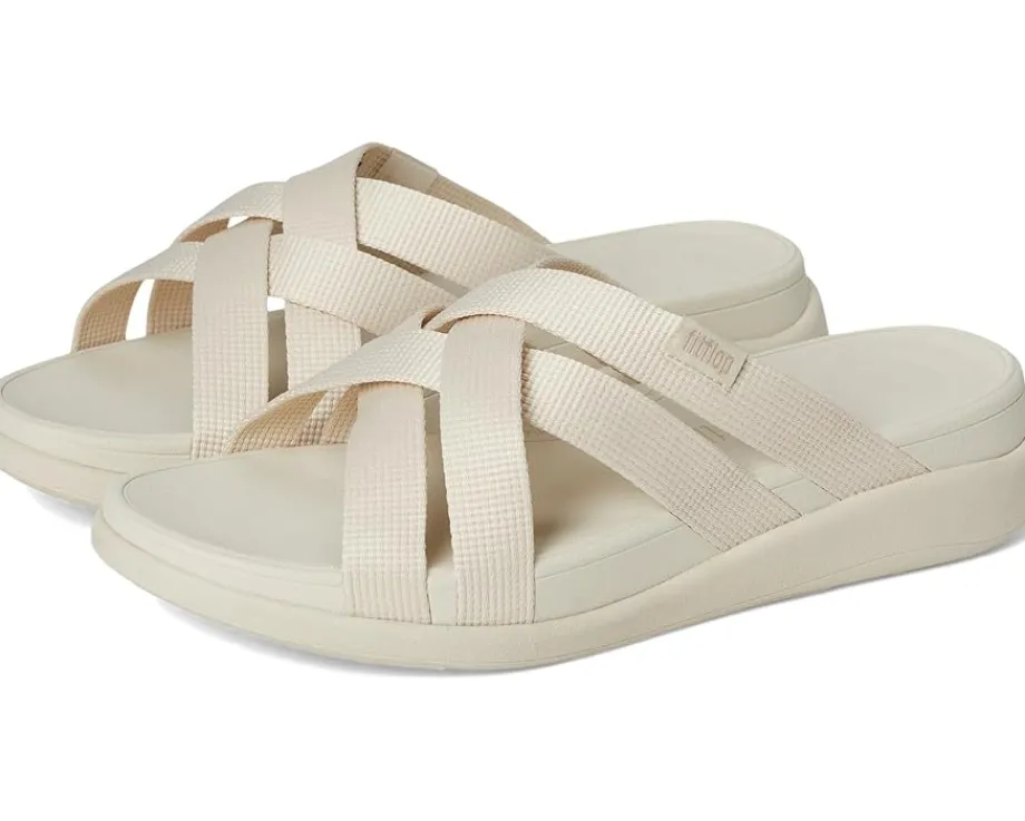 FitFlop F-Mode Go Webbing Flatform Strappy Slides Paris Beige Outlet