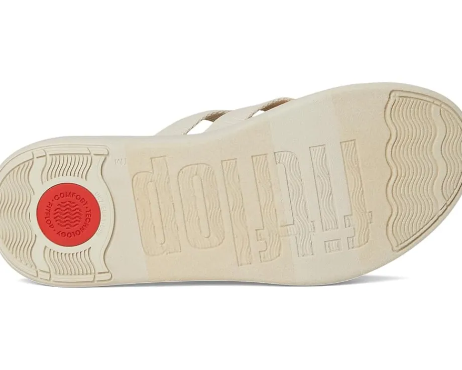 FitFlop F-Mode Go Webbing Flatform Strappy Slides Paris Beige Outlet