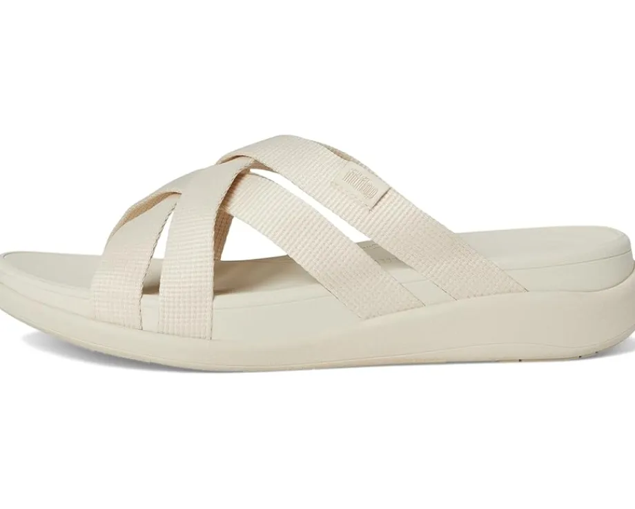 FitFlop F-Mode Go Webbing Flatform Strappy Slides Paris Beige Outlet