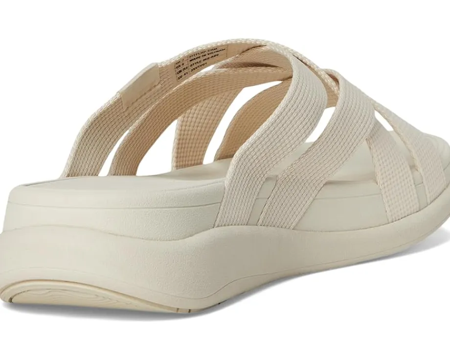 FitFlop F-Mode Go Webbing Flatform Strappy Slides Paris Beige Outlet