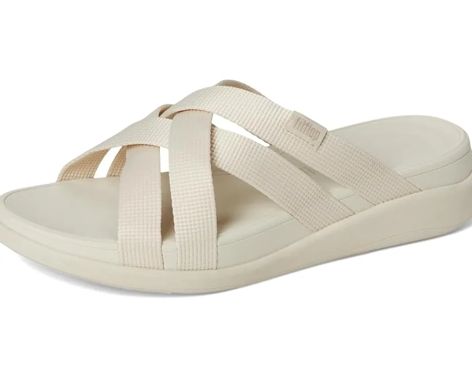 FitFlop F-Mode Go Webbing Flatform Strappy Slides Paris Beige Outlet