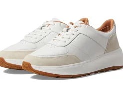 FitFlop F-Mode Leather/Suede Flatform Sneakers Urban White Discount
