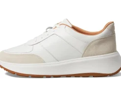 FitFlop F-Mode Leather/Suede Flatform Sneakers Urban White Discount
