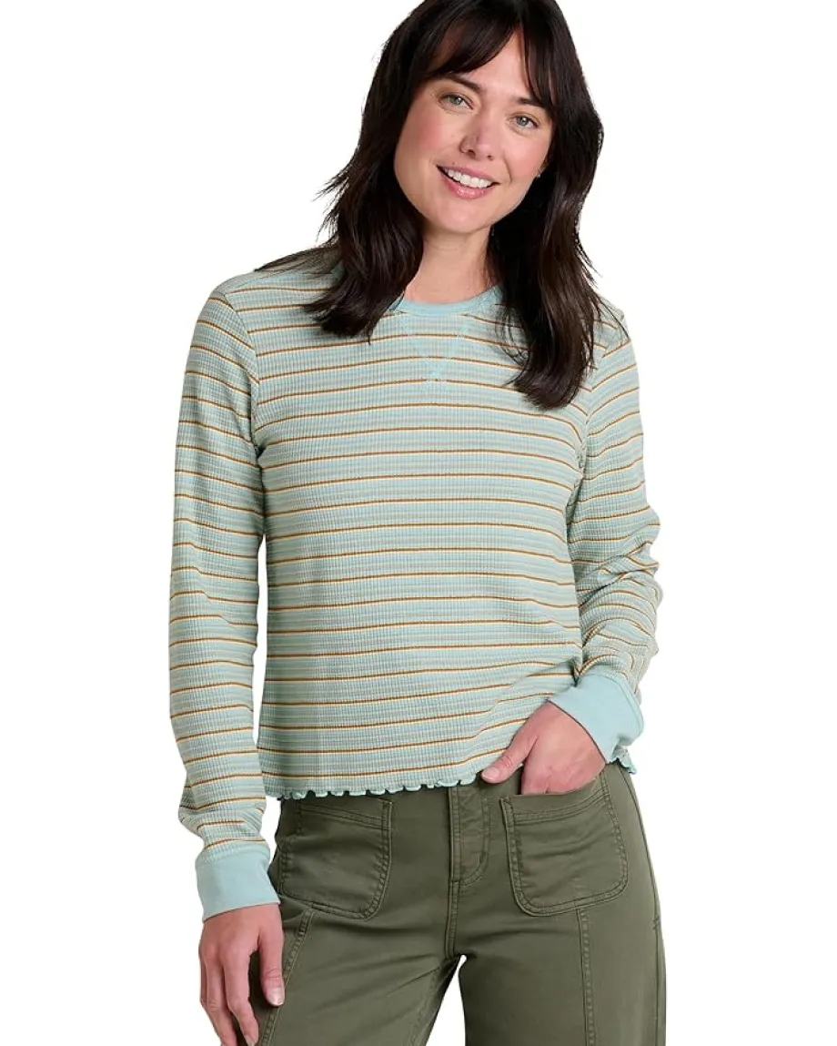 Toad&Co Foothill Long Sleeve Crew II Cloud Multi Stripe New