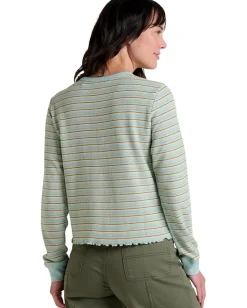 Toad&Co Foothill Long Sleeve Crew II Cloud Multi Stripe New