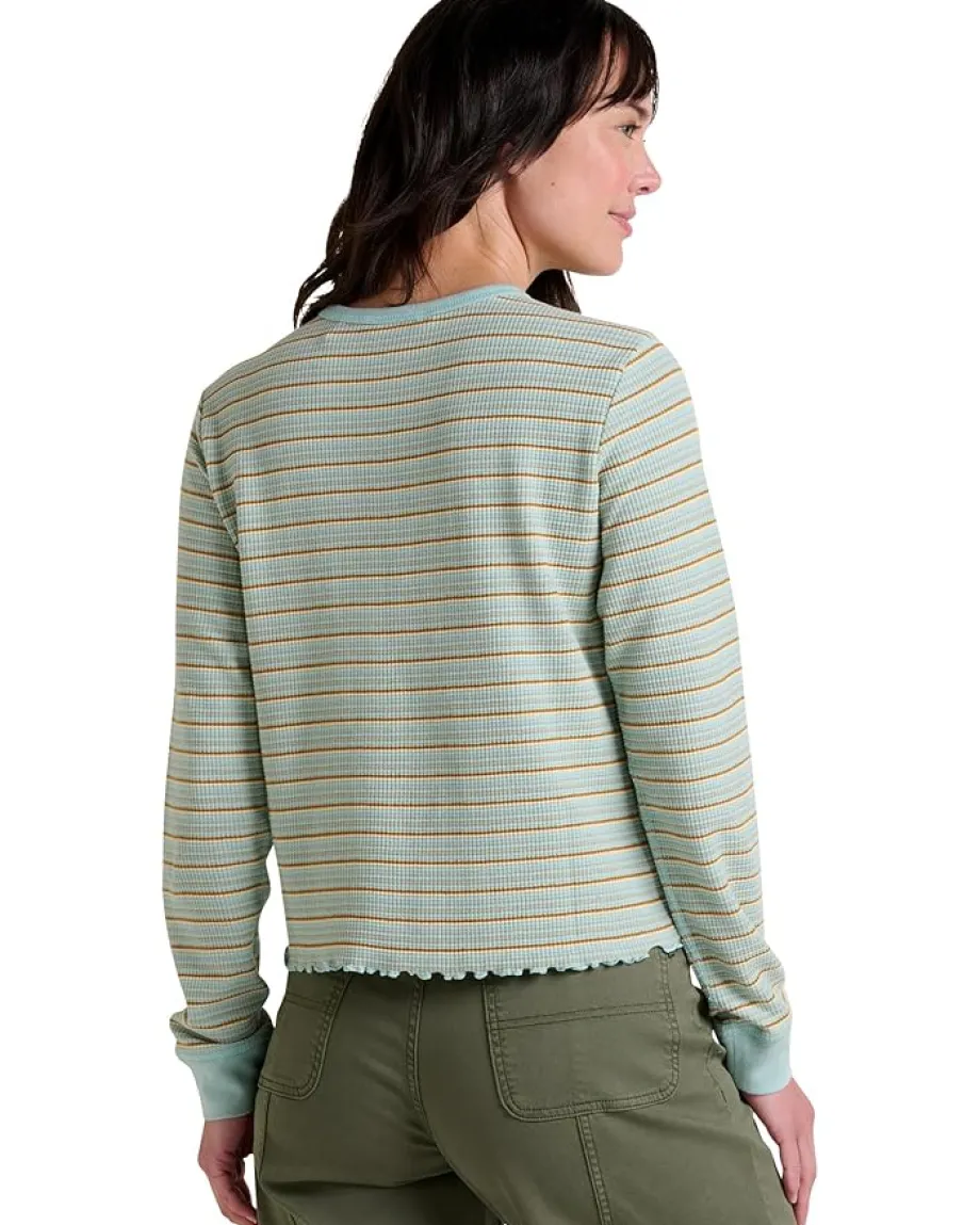 Toad&Co Foothill Long Sleeve Crew II Cloud Multi Stripe New