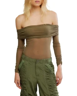 Free People Forget Me Not Bodysuit Olive Clearance