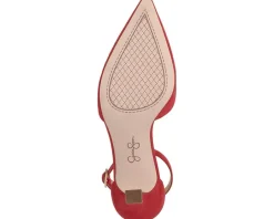 Jessica Simpson Foxena Pointed Toe Ankle Strap Pump Red Muse Clearance