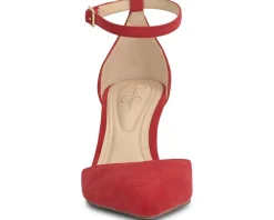 Jessica Simpson Foxena Pointed Toe Ankle Strap Pump Red Muse Clearance
