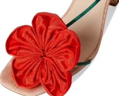 Women Loeffler Randall Frank Flower Applique Heeled Sandals