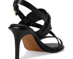 Vince Camuto Frena Banded Buckle High Heel Sandals Black New