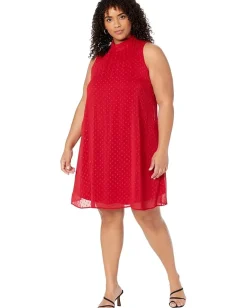 Tommy Hilfiger Fresh Clip Dot Sleeveless Dress Chili Pepper Hot