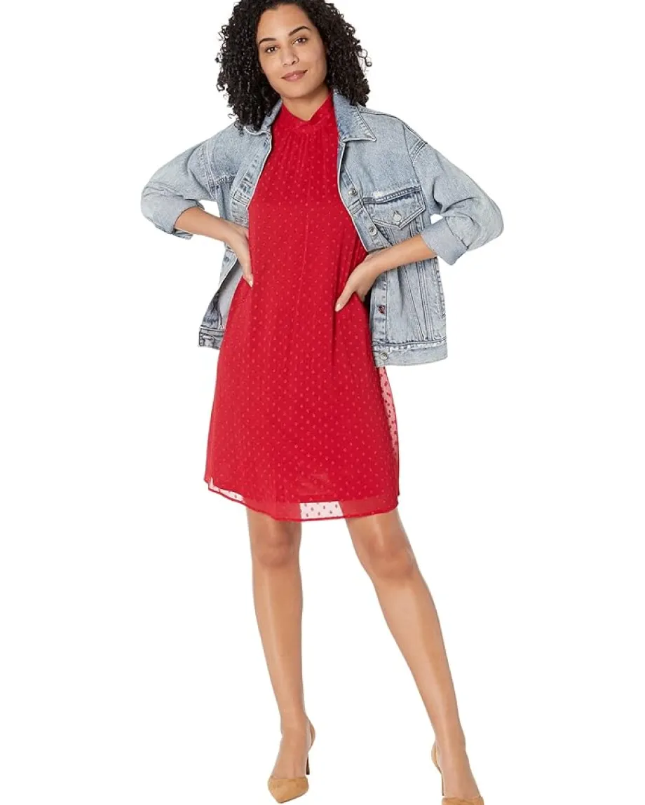 Tommy Hilfiger Fresh Clip Dot Sleeveless Dress Chili Pepper Hot