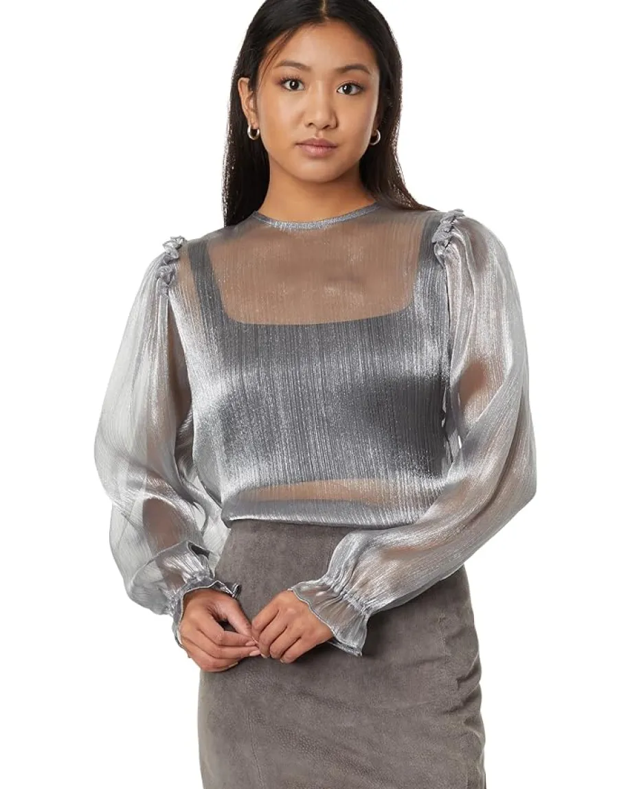 Free People Freya Frost Top Silver Online