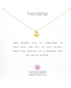 Dogeared Friendship Anchor Reminder Necklace Gold