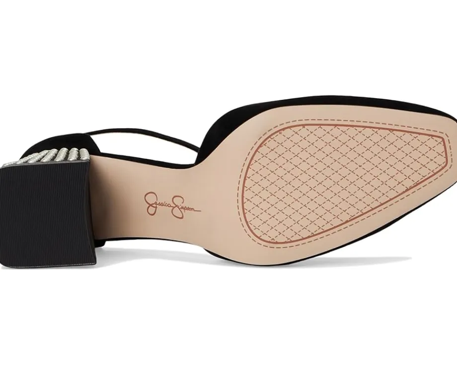 Women Jessica Simpson Fulian Ankle Strap Block Heel Pump