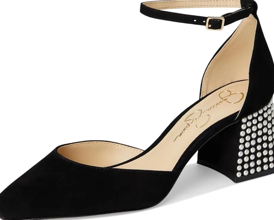 Women Jessica Simpson Fulian Ankle Strap Block Heel Pump