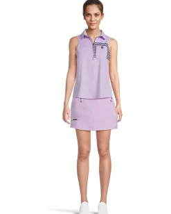 Women Jamie Sadock Full Button Front Sleeveless Polo