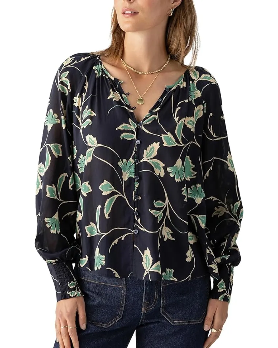 Sanctuary Garden Blouse Evergreen Hot