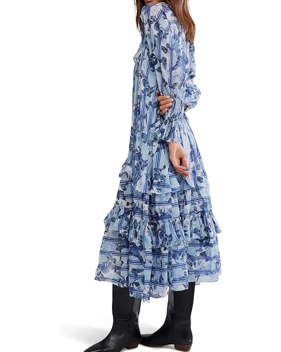 Free People Garden Wonders Maxi Blue Combo