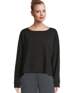 Women Eileen Fisher Garment Dyed Terry Ballet Neck Box Top