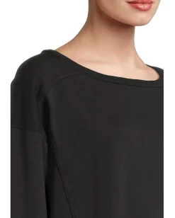 Women Eileen Fisher Garment Dyed Terry Ballet Neck Box Top