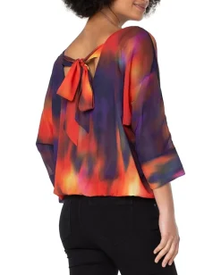 Liverpool Los Angeles Gathered Hem Dolman Tie-Back Top Northern Lights Best