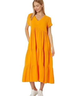 Women Elliott Lauren Gauze - Short Sleeve V-Neck Dress